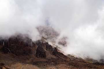 Mount Kilimanjaro. On the way from Shira Camp to Lava Tower. Mountain landscape. Volcano Kibo