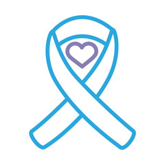 campaign ribbon with heart line style