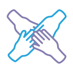 Obraz premium hands human solidarity line style