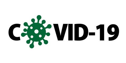 Coronavirus 2019-nCoV infographic icon. Corona virus banner. Logo sign isolated white background. Pathogen respiratory infection. Poster bacteria pandemic. Corona-virus infection. Vector illustration