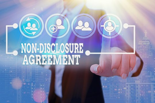 Conceptual hand writing showing Non Disclosure Agreement. Concept meaning Legal Contract Confidential Material or Information
