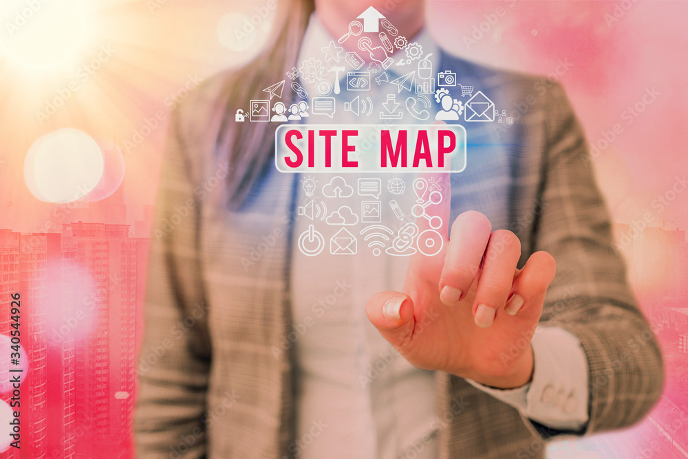 Poster writing note showing site map. business concept for designed to help both users and search engines n