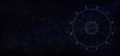 ホロスコープ- Horoscope and starry sky,Astrology Background -