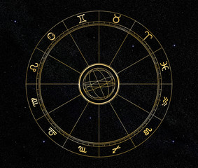 ホロスコープ- Horoscope and starry sky,Astrology Background -