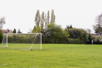 Obraz premium Empty football pitch in public park with no people