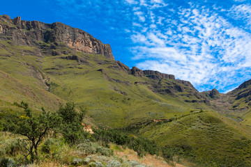 Fototapeta na wymiar Sandstone rock, Drakensberg mountains, Sani Pass South Africa and Lesotho