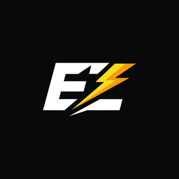 Initial Letter EZ with Lightning