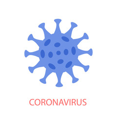 Isolated icon of a coronavirus bacterium COVID-19 on a white background. Vector illustration in flat style.