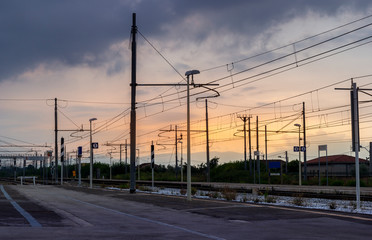 train station at sunset in italy