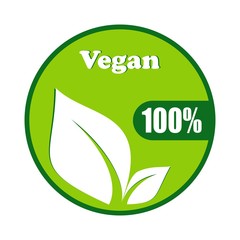 Vegan sign. Suitable for vegans symbol vector design isolated on white background .