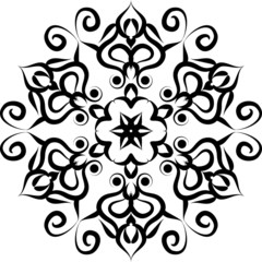 mandala pattern on white background. Vector mandala ornament. Round floral pattern. Hand drawn decorative element.