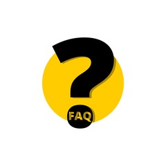 FAQ button icon isolated on white background