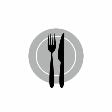 Cutlery sign or symbol. Vector design isolated on white background