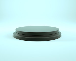 Empty cylinder podium, round frame, vacant place, blank template, copy space, shop product display, simple showcase stand, futuristic design 3D Rendering illustration