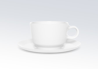 Blank cup mockup isolated on white background 3d rendering