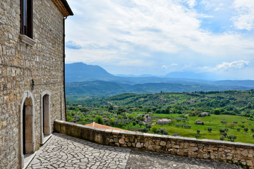 Panoramic view of the town of Gesualdo in the province of Avellino, Italy