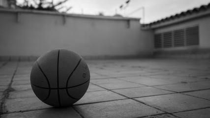 basketball on the ground