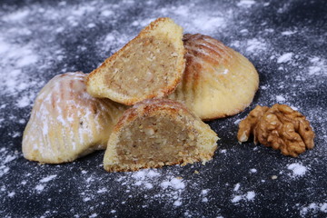 Mamoul Ramadan dessert with walnut& Sugar powder