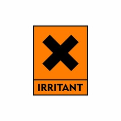 Irritant hazard sign or symbol vector design isolated on white background