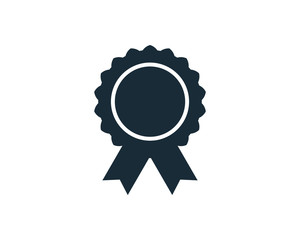Award Rosette Medal Banner Icon Vector Logo Template Illustration Design