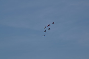 acrobatic airplanes in the sky, Yogyakarta Indonesia