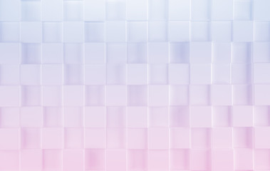 3D squares abstract background. Realistic wall of cubes. Three-dimensional render illustration.