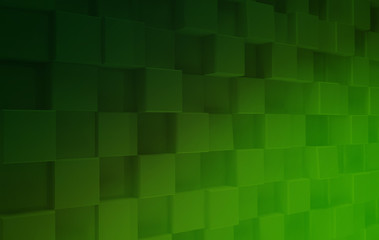 3D squares abstract background. Realistic wall of cubes. Three-dimensional render illustration.