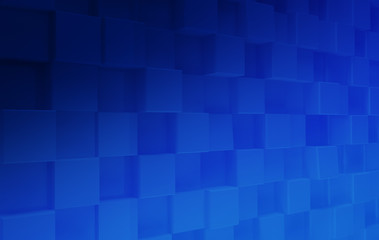 3D squares abstract background. Realistic wall of cubes. Three-dimensional render illustration.