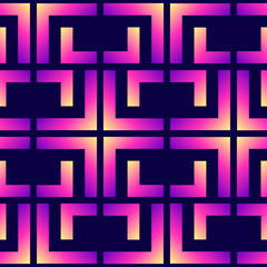 Geometric seamless pattern. Vector design template in bright gradient colors with abstract shapes. 