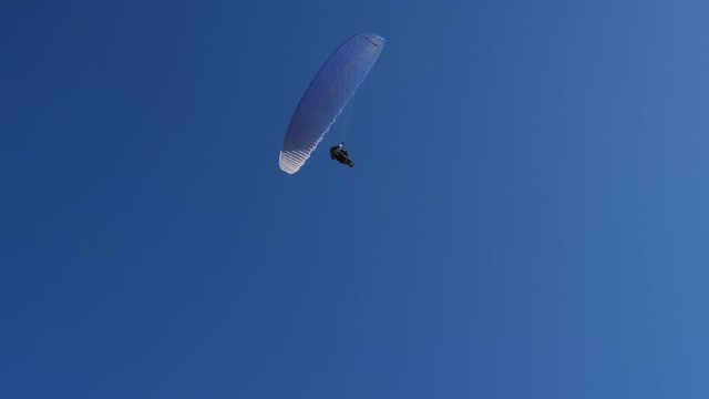 sky, parachute, paragliding, blue, sport