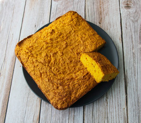 Pumpkin cupcake baked in the oven