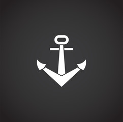 Anchor icon on background for graphic and web design. Creative illustration concept symbol for web or mobile app