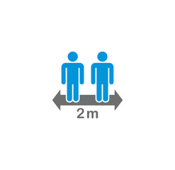 Social distancing related icon on background for graphic and web design. Creative illustration concept symbol for web or mobile app