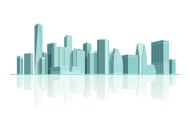 Modern City With Skyscrapers Construction Building Icon Vector Illustration