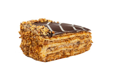 Tasty esterhazy cake isolated on white.