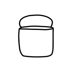 Ear phones wireless case doodle icon in cartoon style