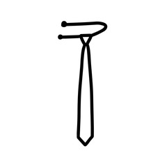 Tie black contour icon doole style contrast accessories man