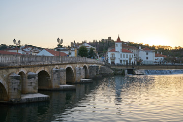 Obraz premium Tomar city view with Nabao river, in Portugal
