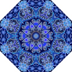 Octagonal pattern for female umbrella with mandala, hearts, elegant floral pattern in sapphire, blue, cobalt and purple colors. Elegant accessory, floor carpet, ceramic tiles, packaging design.