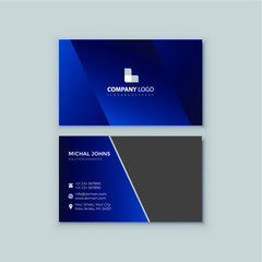 Creative professional blue business card design template