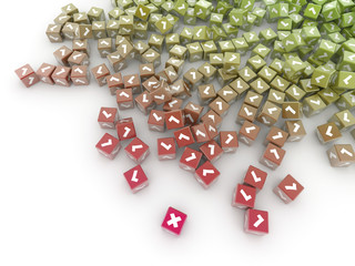 Human choices, questions and answers concepts; original 3d rendering illustration