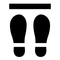 Precautionary illustrations for keeping social distance (please stand on this line)