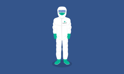 Graphic illustration about The PPE suit to prevent the virus, Safety and personal protective. Flat design