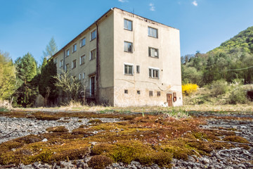 Fototapeta na wymiar Abandoned summer resort for children, Sklene Teplice, Slovakia