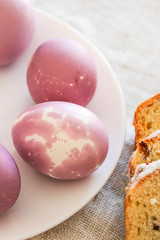 Easter cake and painted eggs
