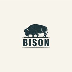 Bison logo design Premium Vector