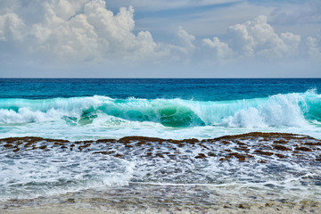 Beautiful Anse Bazarca beach at Seychelles