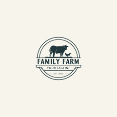 Family farm logo design Premium Vector
