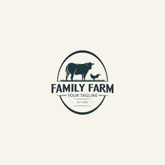 Family farm logo design Premium Vector