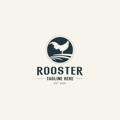 Rooster logo design Premium Vector